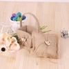 6 * 6 pouces Vintage Burlap Double Heart Ring Bearer Pillow et Rustic Wedding Flower Girl Basket Set