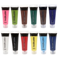 6 Couleurs Peinture Acrylique Set 75ml Chaque Tube Pigments Riches Fournitures d