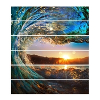 6 pcs / set autocollants autocollants de gradins auto-adhésifs de paysage en 3D paysage