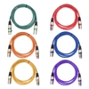 6 pcs Câble XLR de 1, 5M/5pi Câble DMX à 3 pins XLR mâle à femelle Plug Noir PVC Jack