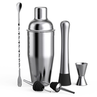 6 pcs Cocktail Set Boston Shaker Mixer En Acier Inoxydable Kit D