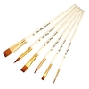 6 pcs Ensemble de Pinceaux Ronds et Plats Artistes Pinceaux Nylon Cheveux Manche En Bois Fournitures D