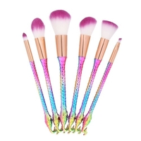 6 Pcs Maquillage Brosse Set Nylon Cheveux Cosmétiques Pinceaux Poudre Fondation Fard À Paupières Lèvres Brosse Maquillage Outils