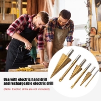 6 PCS Step Drill Bit et Saw Drill Set Forets HSS pour Tôle d