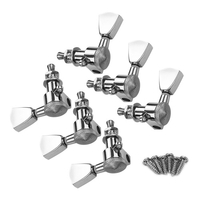 6 pièces 3L3R chevilles de réglage de cordes de guitare accordeurs de verrouillage boutons de tête de machine pour guitares électriques acoustiques accessoires de remplacement avec vis de montage et viroles noir