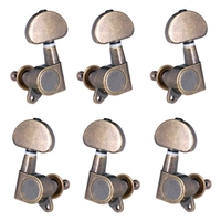 6 pièces (3L3R) piquets de réglage de guitare fermés accordeurs de cordes têtes de machine boutons touches de réglage pour guitare acoustique / électrique folklorique
