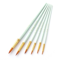 6 pièces Art Pinceaux Stylo Set Pointe Pointue Ronde Pinceau Professionnel En Nylon Cheveux Manche En Bois pour Acrylique Huile Aquarelle Gouache Visage Peinture Art Fournitures