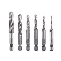 6 pièces/ensemble foret combiné foret HSS ébavurage fraise jeu de forets 1/4 pouce tige pour Max. 5 mm d