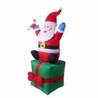 6 pieds de noël gonflable père noël transporter cadeau géant éclairé décoration de noël gonflable vacances de noël exploser affichage de fête avec ventilateur ventilateur piquet au sol cordes sac d
