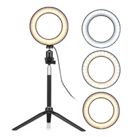 6 Pouce Mini LED Anneau Lumière Photographie Lampe Dimmable 3 Modes D