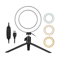 6 pouces bureau LED anneau lumière 3200K-5500K Dimmable mini caméra lumière lampe 3 modes d