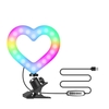 6 pouces RGB Video Light en forme de coeur LED Fill Light Clip-on Laptop Conference Lighting Dimmable Alimenté par USB pour la diffusion en direct Vidéo en ligne Selfie Maquillage Vlog