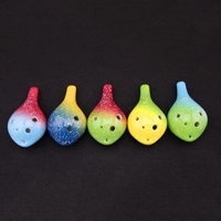 6 trous en céramique Ocarina AltoC style de bouteille de vin Instrument de musique avec lanière partition de musique pour mélomane et apprenant