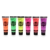 6 tubes de peinture pour le corps Art 10ml / 0.34oz brillent dans la peinture pour le visage et le corps à la lumière sombre ou UV