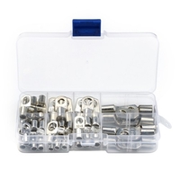 60 pièces câble robuste extrémité fermée tubulaire R-ing bornes connecteurs fil de cuivre cosses oeillets tubulaire assortiment boîte conception
