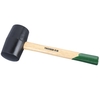 61500 Marteau en caoutchouc noir pour maillet double face avec manche en bois