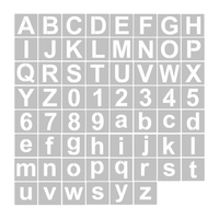 62pcs pochoirs de lettres et de chiffres de 3 pouces réutilisables