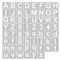 62pcs pochoirs de lettres et de chiffres de 5 pouces réutilisables
