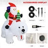6, 5 pieds de Noël gonflable Père Noël monte un ours polaire pour donner un cadeau décoration de jardin en plein air décoration de maison de vacances décorations LED lumières ornements à l
