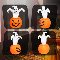 6FT Citrouille Fantôme Gonflables Halloween Citrouilles LED Blow Up Terror Accessoires Gonflables Avec Piquets Fixes Attaches pour la Décoration De Fête De Jardin En Plein Air