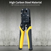 6P/8P câble réseau multifonction pince pour câble téléphonique en acier à haute teneur en carbone conception à ressort à cliquet poignée en caoutchouc antidérapante