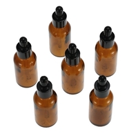 6pcs 30ml Tawny Bouteilles Huile Essentielle verre Dropper Bottle Jars Round Head Essential Oil Jars Avec Pipette