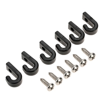 6pcs Nylon J-crochets pour Kayaks canoës ou bateaux à vis,  crochets d’arrimage sandow en Kayak