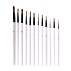 6pcs pinceaux à tête ronde ensemble de pinceaux en nylon ensemble de pinceaux pour cheveux pour peinture acrylique à l