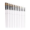 6pcs pinceaux à tête ronde ensemble de pinceaux en nylon ensemble de pinceaux pour cheveux pour peinture acrylique à l