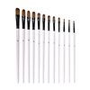 6pcs pinceaux à tête ronde ensemble de pinceaux en nylon ensemble de pinceaux pour cheveux pour peinture acrylique à l