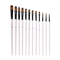 6pcs pinceaux à tête ronde ensemble de pinceaux en nylon ensemble de pinceaux pour cheveux pour peinture acrylique à l