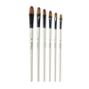 6pcs pinceaux à tête ronde ensemble de pinceaux en nylon ensemble de pinceaux pour cheveux pour peinture acrylique à l