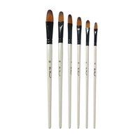6pcs pinceaux à tête ronde ensemble de pinceaux en nylon ensemble de pinceaux pour cheveux pour peinture acrylique à l