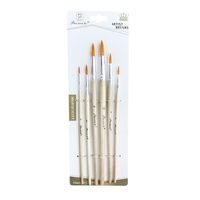 6pcs Pinceaux Set Nylon Cheveux Manche En Bois Pinceaux pour Artiste Enfants Adultes Débutants pour Acrylique Huile Aquarelle Gouache Visage Nail Art Rock Peinture Dessin Arts Artisanat Fournitures
