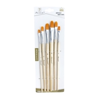 6pcs Pinceaux Set Nylon Cheveux Manche En Bois Pinceaux pour Artiste Enfants Adultes Débutants pour Acrylique Huile Aquarelle Gouache Visage Nail Art Rock Peinture Dessin Arts Artisanat Fournitures