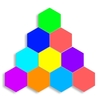 6PCS Smart LED Sound Control RGB Hexagone Applique Murale avec Effet de Lumière Coloré APP Contrôle Sticky Pads pour Chambre Salon Gaming