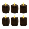 6Pcs solaire baril lampes rétro sans flamme bougie lampe chaud blanc Flash IP44 étanche décoration de la maison