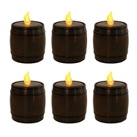 6Pcs solaire baril lampes rétro sans flamme bougie lampe chaud blanc Flash IP44 étanche décoration de la maison