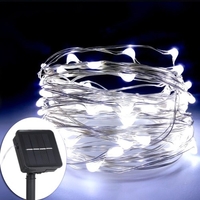 6W 10M / 32.8Ft 100 LEDs Energie Solaire Fil De Cuivre Fée Lumière (Blanc)