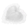7 * 7 pouces Blanc Dentelle Satin Coeur De Mariage Anneau Ours Oreiller Cérémonie De Mariage Décoration Fournitures
