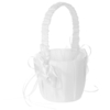 7 * 7 pouces ivoire blanc satin fleur bowknot anneau porteur oreiller et mariage fleur fille panier ensemble