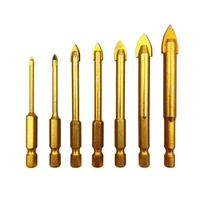 7 pièces ensemble de forets avec tige hexagonale 1/4 pouce pour verre céramique marbre carrelage béton bois et brique mur outil de perçage