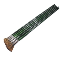 7 pièces pinceaux ensemble ventilateur brosse en Nylon cheveux Long manche en bois pinceau pour huile acrylique aquarelle Gouache peinture fournitures d