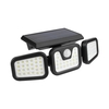74 Leds Outdoor Solar Light Applique murale à trois têtes alimentée par le soleil