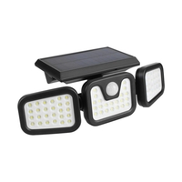 74 Leds Outdoor Solar Light Applique murale à trois têtes alimentée par le soleil