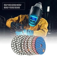 7PCS 4 pouces ensemble tampons de polissage de diamant sec et humide pour le marbre de béton de granit