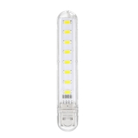 8 LED Mini Portable USB Lampe DC 5V Camping USB Éclairage Pour PC Portable Mobile Power Bank Gadget Blanc