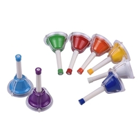 8 Note Diatonique Métal Cloche Coloré Clochette Main Percussion Cloche Kit Musical Jouet pour Enfants Enfants pour Musical Apprentissage Enseignement