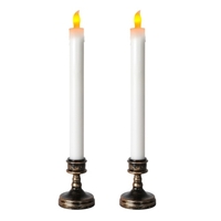 8 pièces Simulation lumineux longue tige bougie lampes avec Base jaune lumière clignotant noël Halloween décoration chandelier