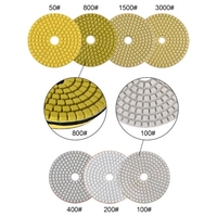 8 tampons de polissage diamantés 4 pouces + 2 tampons de polissage en feutre de laine + 1 tampon de support de support + 1 adaptateur de perceuse pour sol en marbre et béton granit